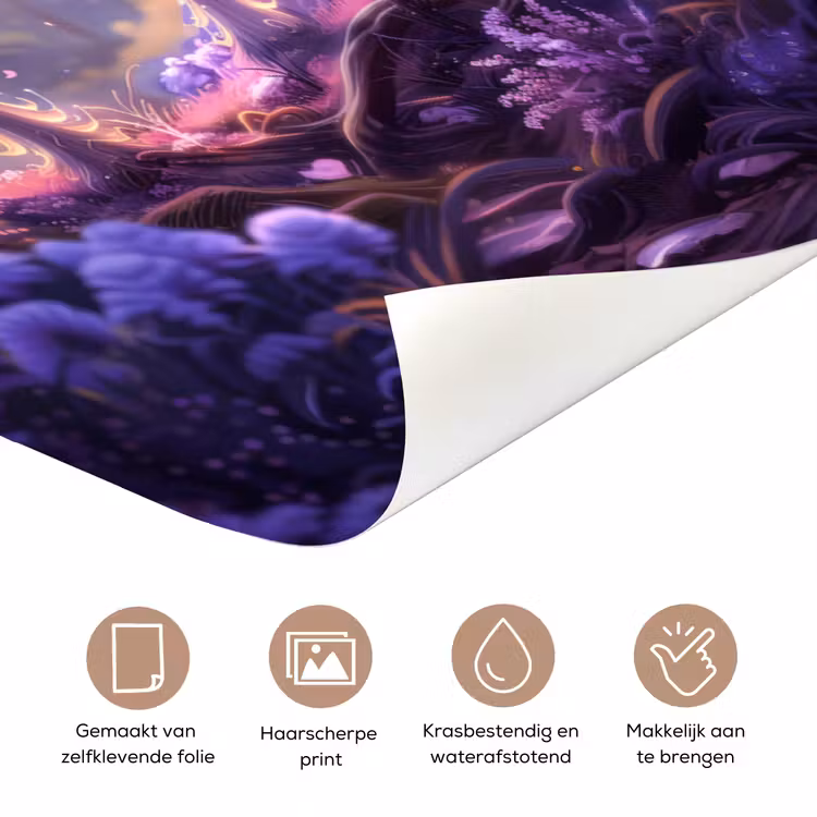 Deursticker - Eenhoorn - Paars - Sprookje - Fantasy dier — 3