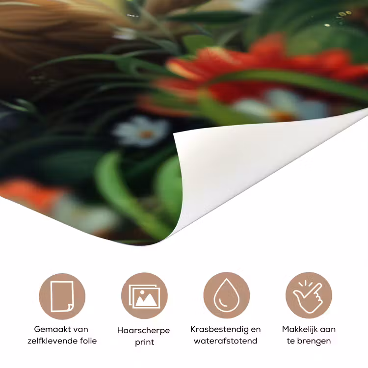 Deursticker - Konijn - Dieren - Bloemen - Natuur — 3