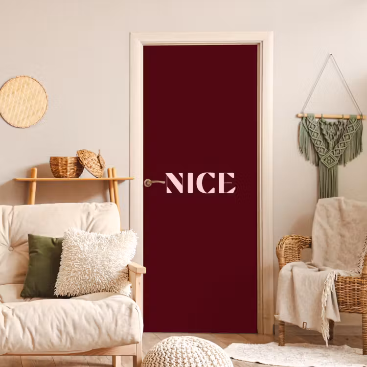 Deursticker - Nice - Bordeaux - Roze — 4