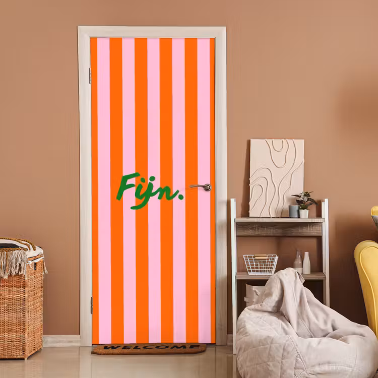 Deursticker - Patroon - Oranje - Fijn - Strepen — 2