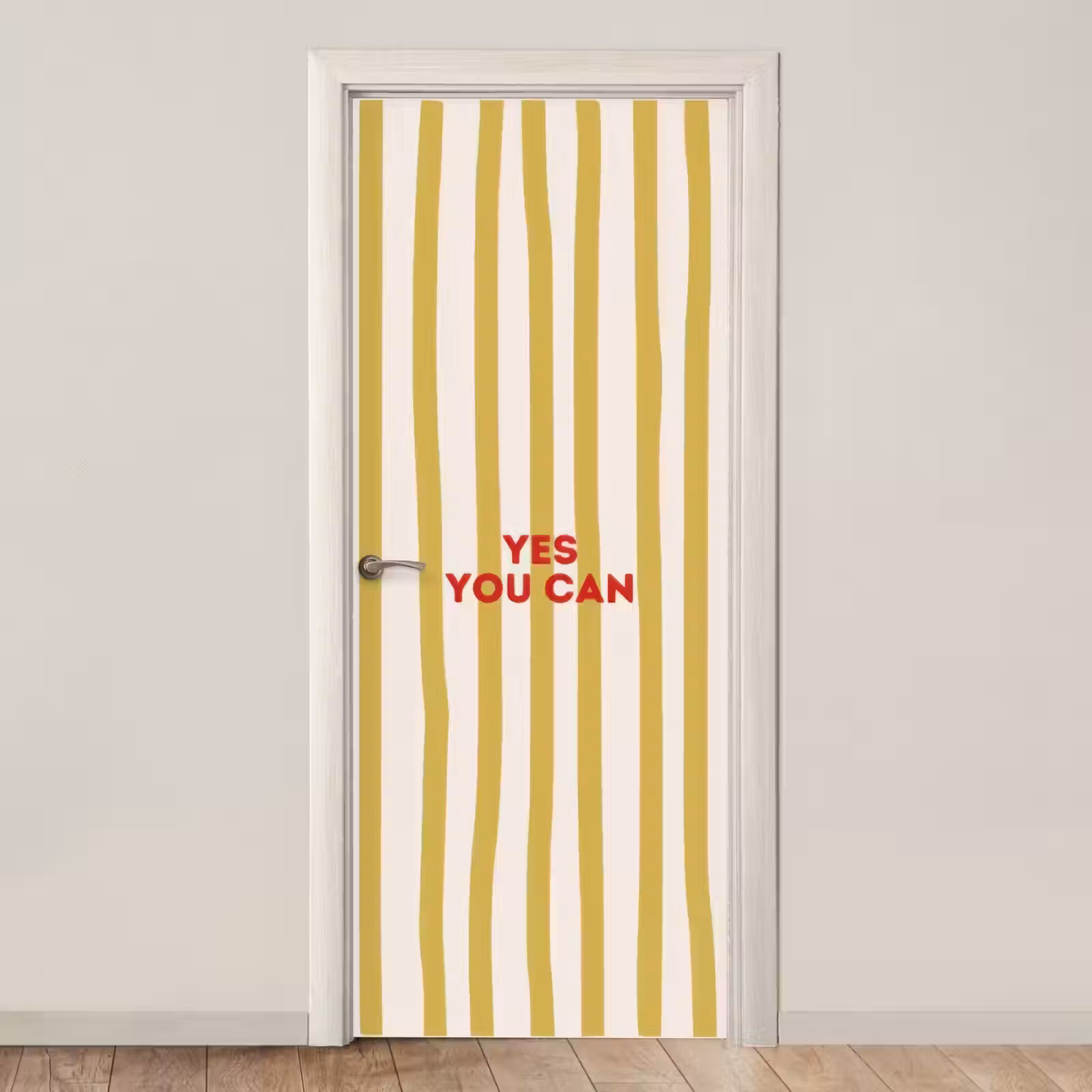 Deursticker - Strepen - Abstract - Yes you can - Rood — 1