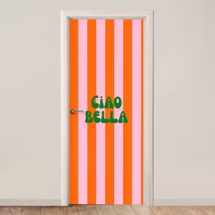 Deursticker - Strepen - Oranje - Verticaal - Ciao bella — 1