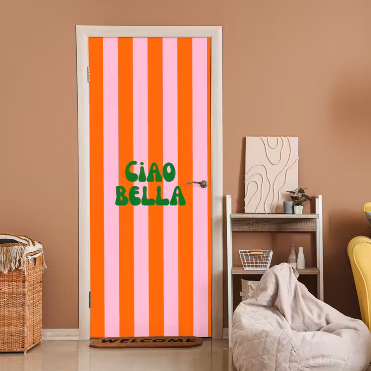 Deursticker - Strepen - Oranje - Verticaal - Ciao bella — 2