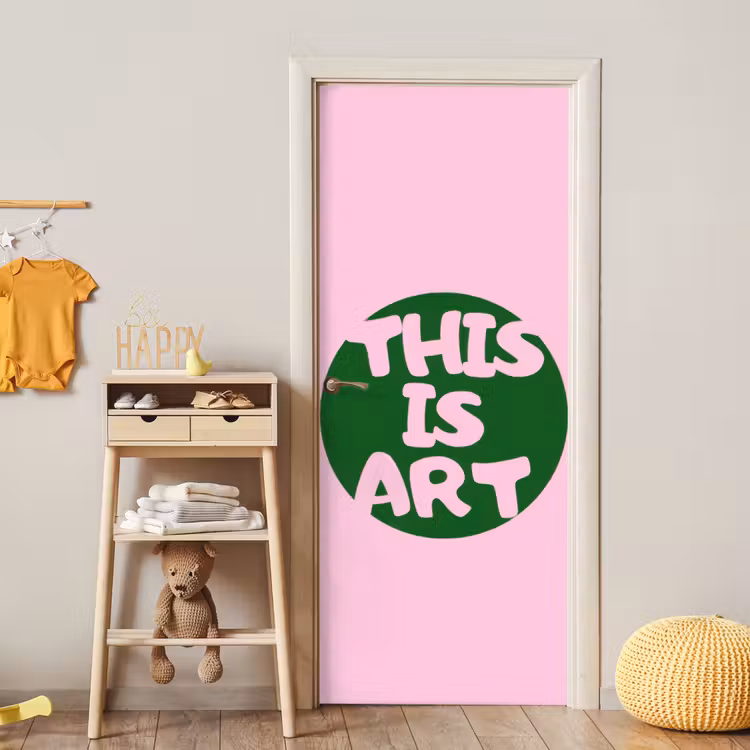 Deursticker - This is art - Tekst - Cirkel - Groen — 6