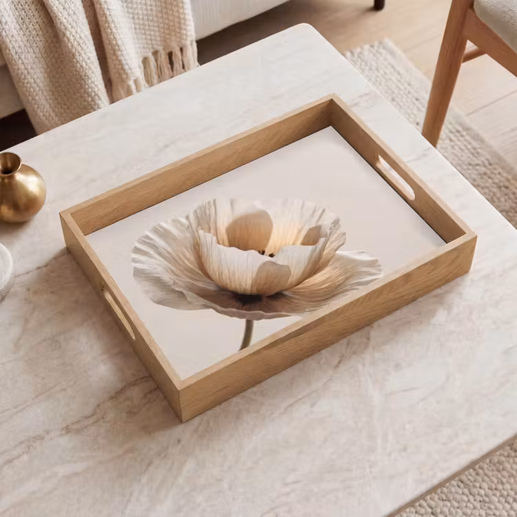 Dienblad - Bloem - Beige - Crème — 2