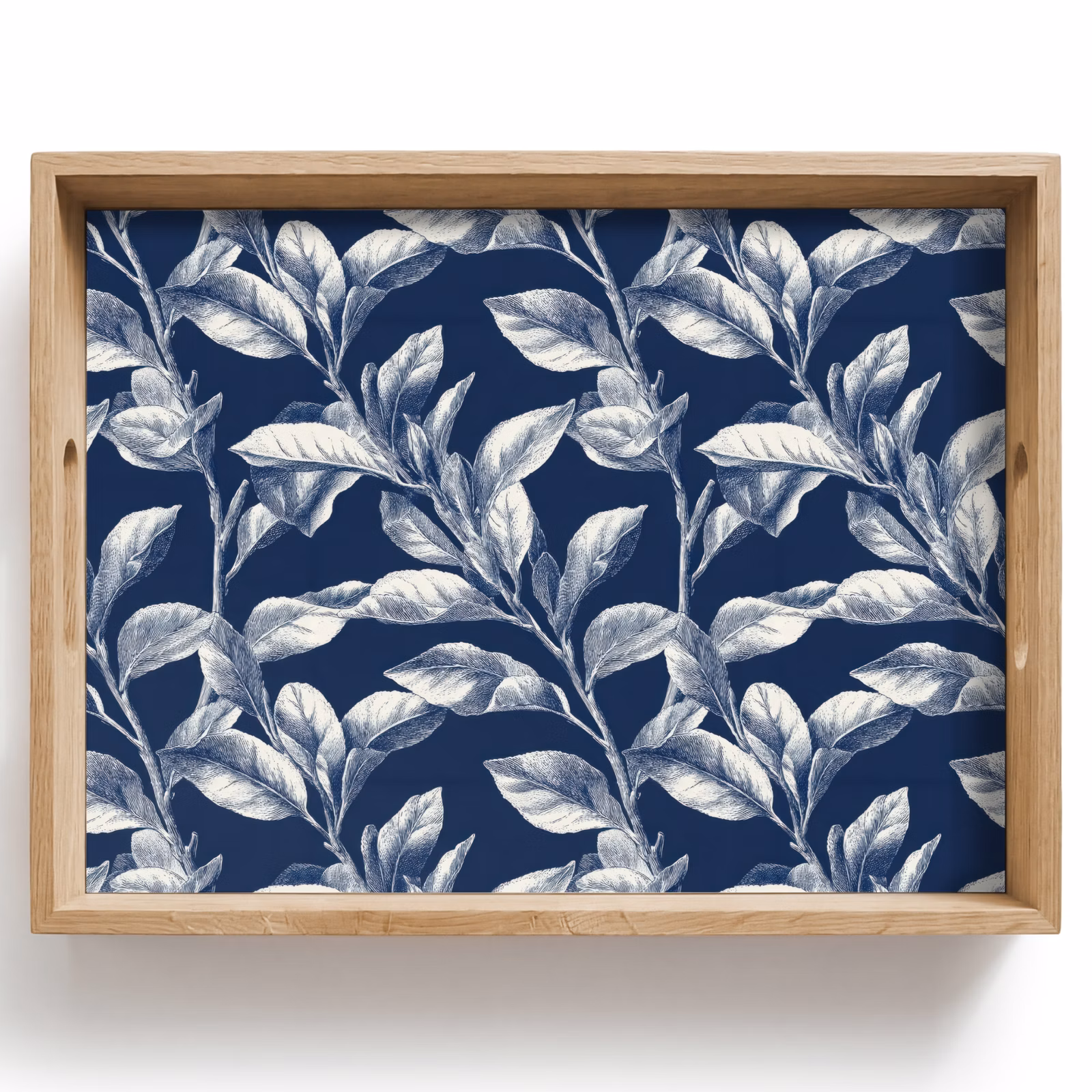 Dienblad - Botanisch - Patroon - Blauw — 1