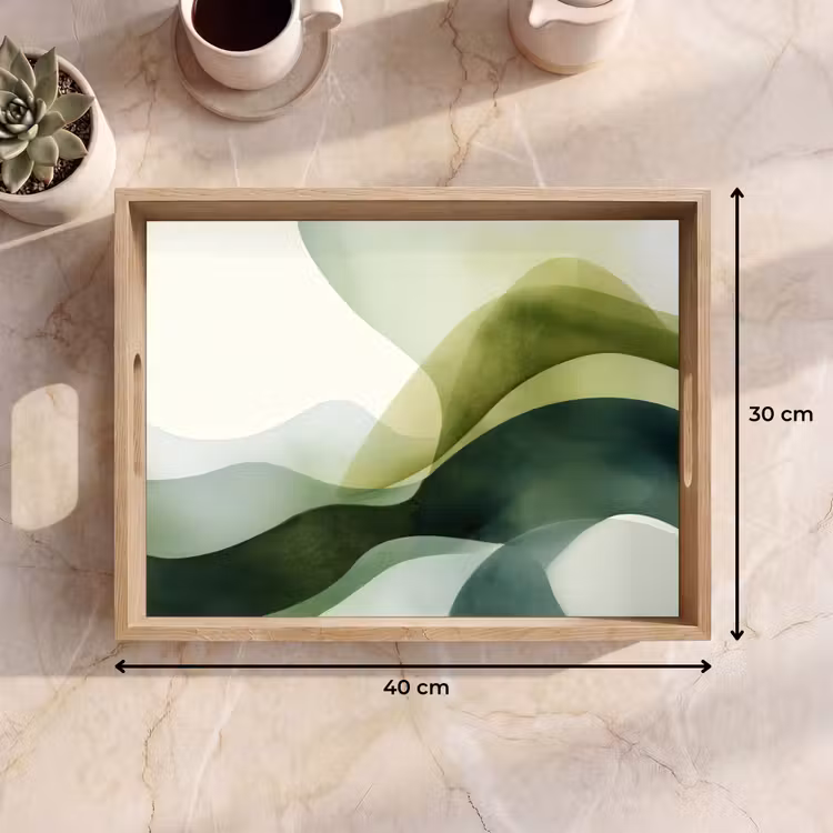 Dienblad - Golven - Abstract - Lichtgroen - Sierlijk — 9