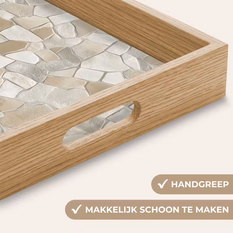 Dienblad - Mozaïek - Stenen - Beige — 5