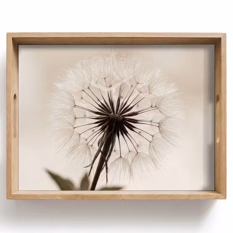 Dienblad - Paardenbloem - Minimalistisch - Wit — 1
