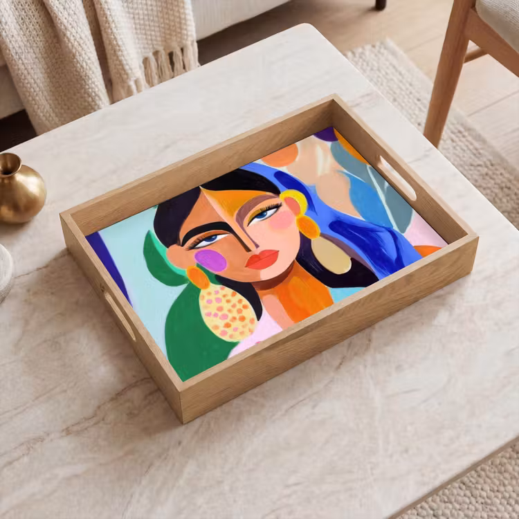 Dienblad - Portret - Vrouw - Modern — 2