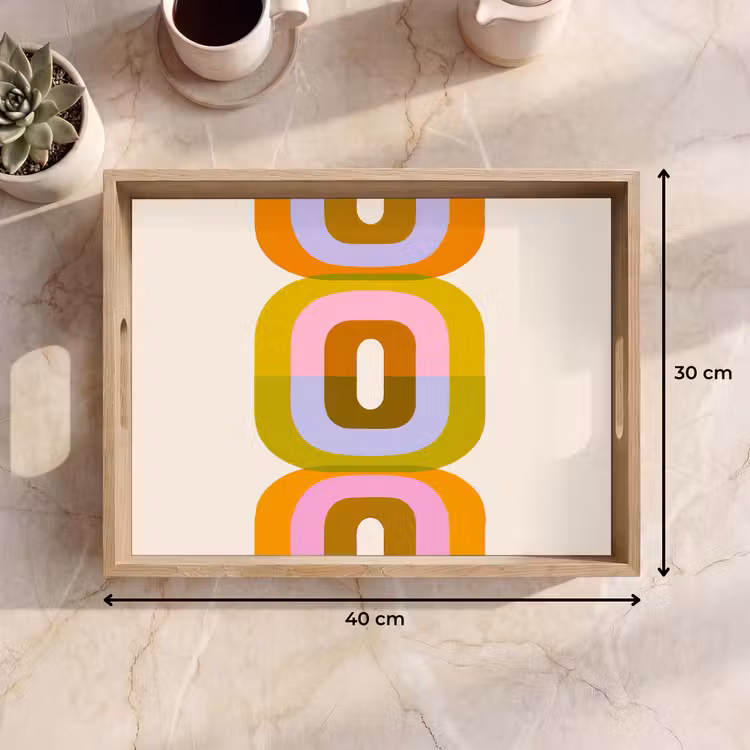 Dienblad - Stapel - Vormen - Geblokt - Oranje — 9