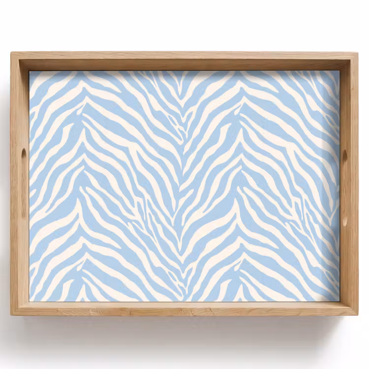 Dienblad - Zebra - Motief - Blauw - Wit — 1