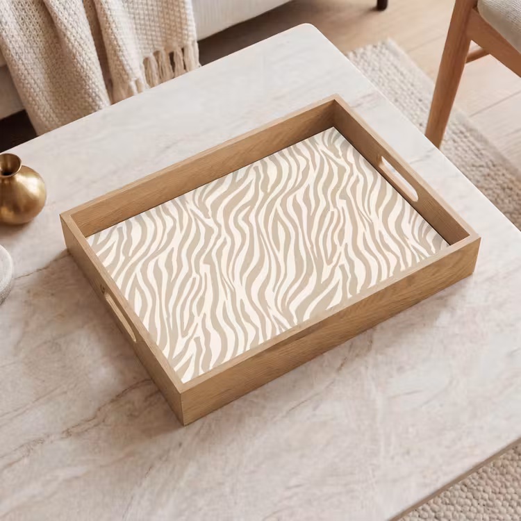 Dienblad - Zebra - Patroon - Beige — 2