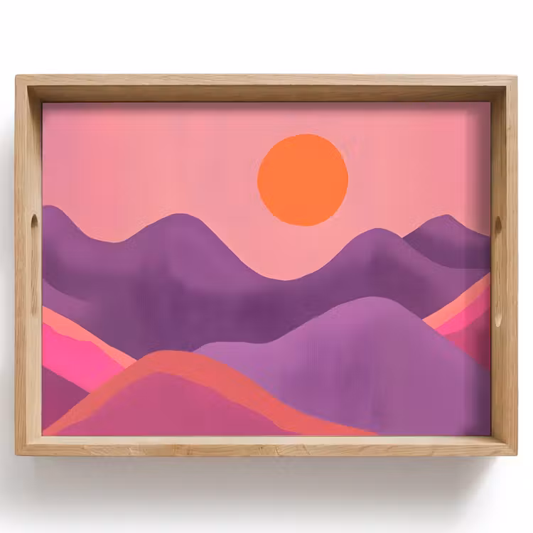Dienblad - Zon - Heuvels - Paars - Abstract — 1