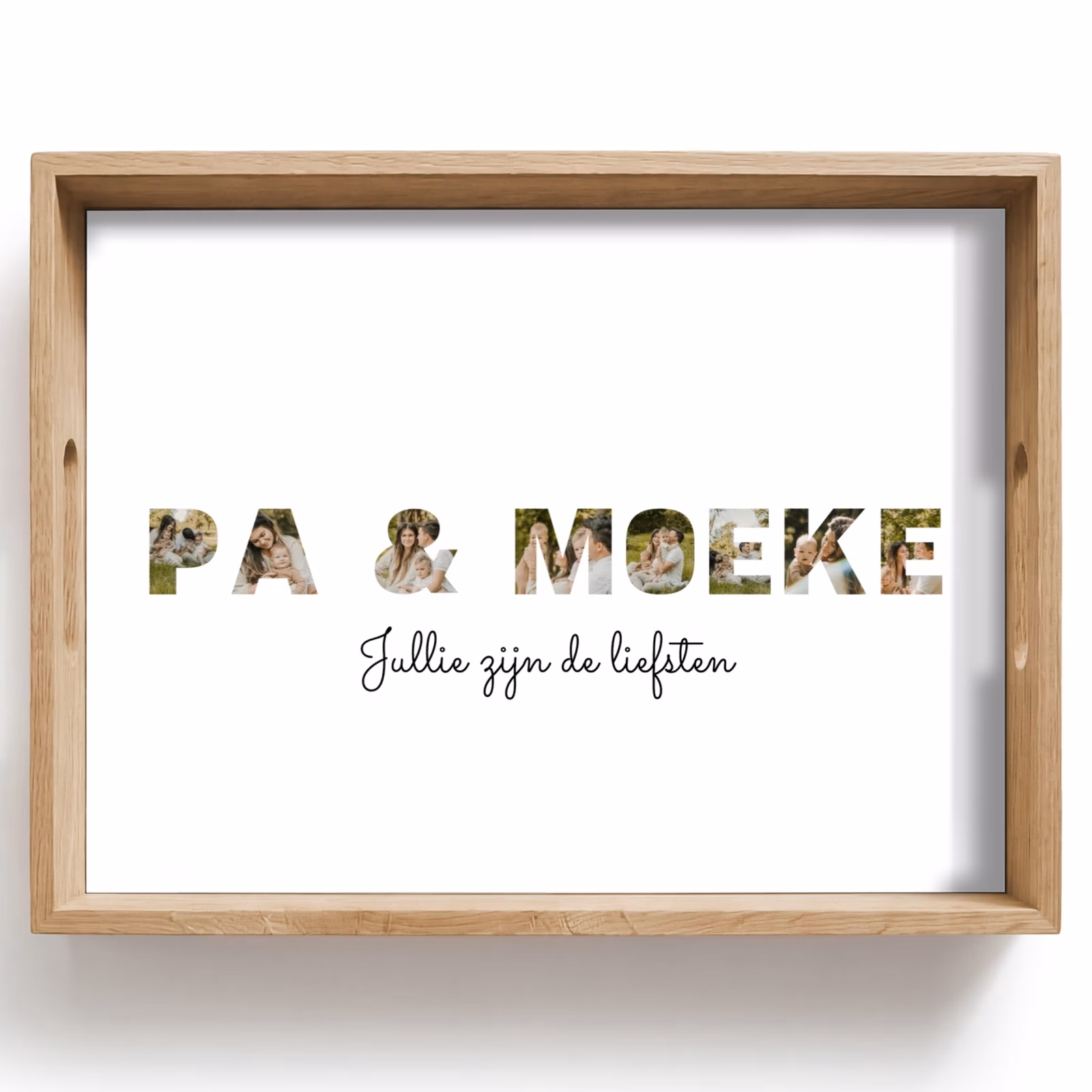 Gepersonaliseerd dienblad - Pa & Moeke - Lettercollage — 1