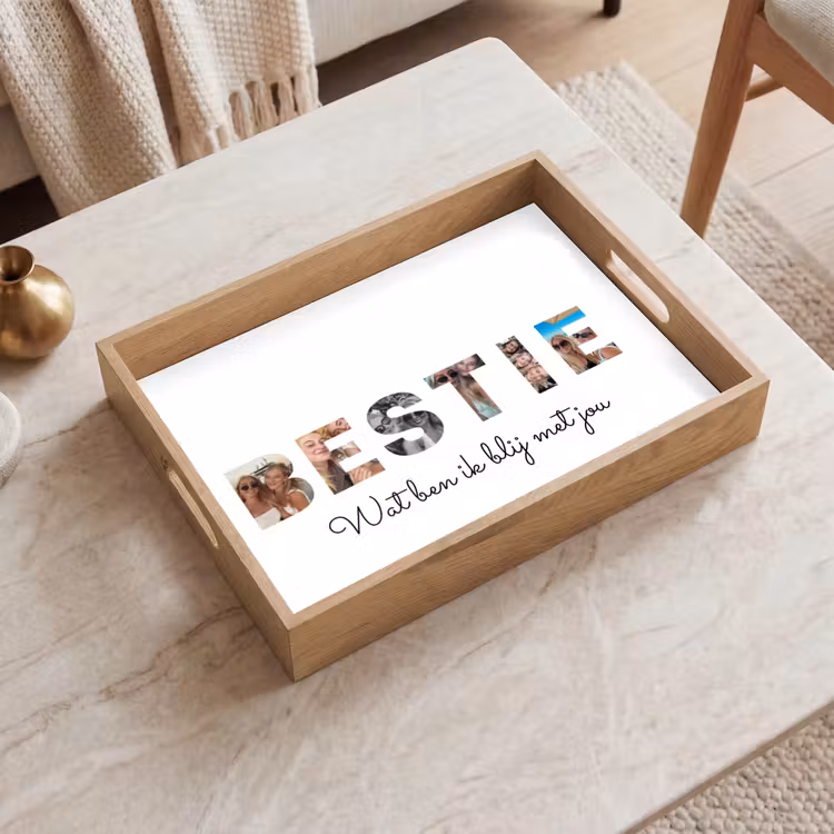 Gepersonaliseerd dienblad - Bestie - Lettercollage — 2