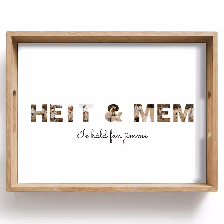 Gepersonaliseerd dienblad - Heit & Mem - Lettercollage — 1