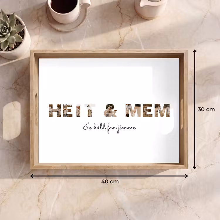 Gepersonaliseerd dienblad - Heit & Mem - Lettercollage — 9