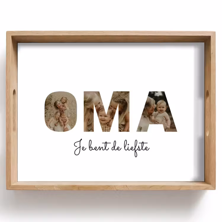 Gepersonaliseerd dienblad - Oma - Lettercollage — 1