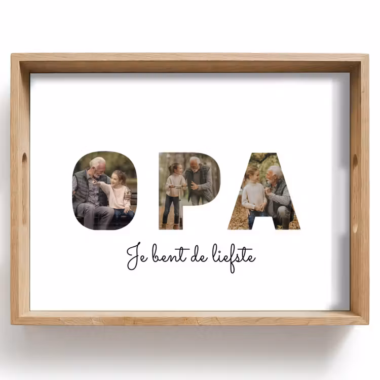 Gepersonaliseerd dienblad - Opa - Lettercollage — 1