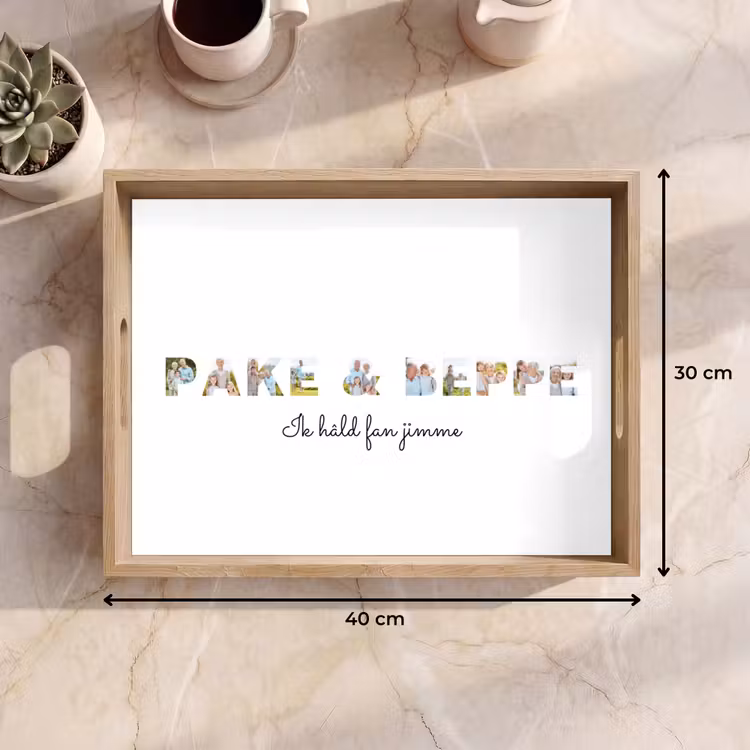 Gepersonaliseerd dienblad - Pake & Beppe - Lettercollage — 9