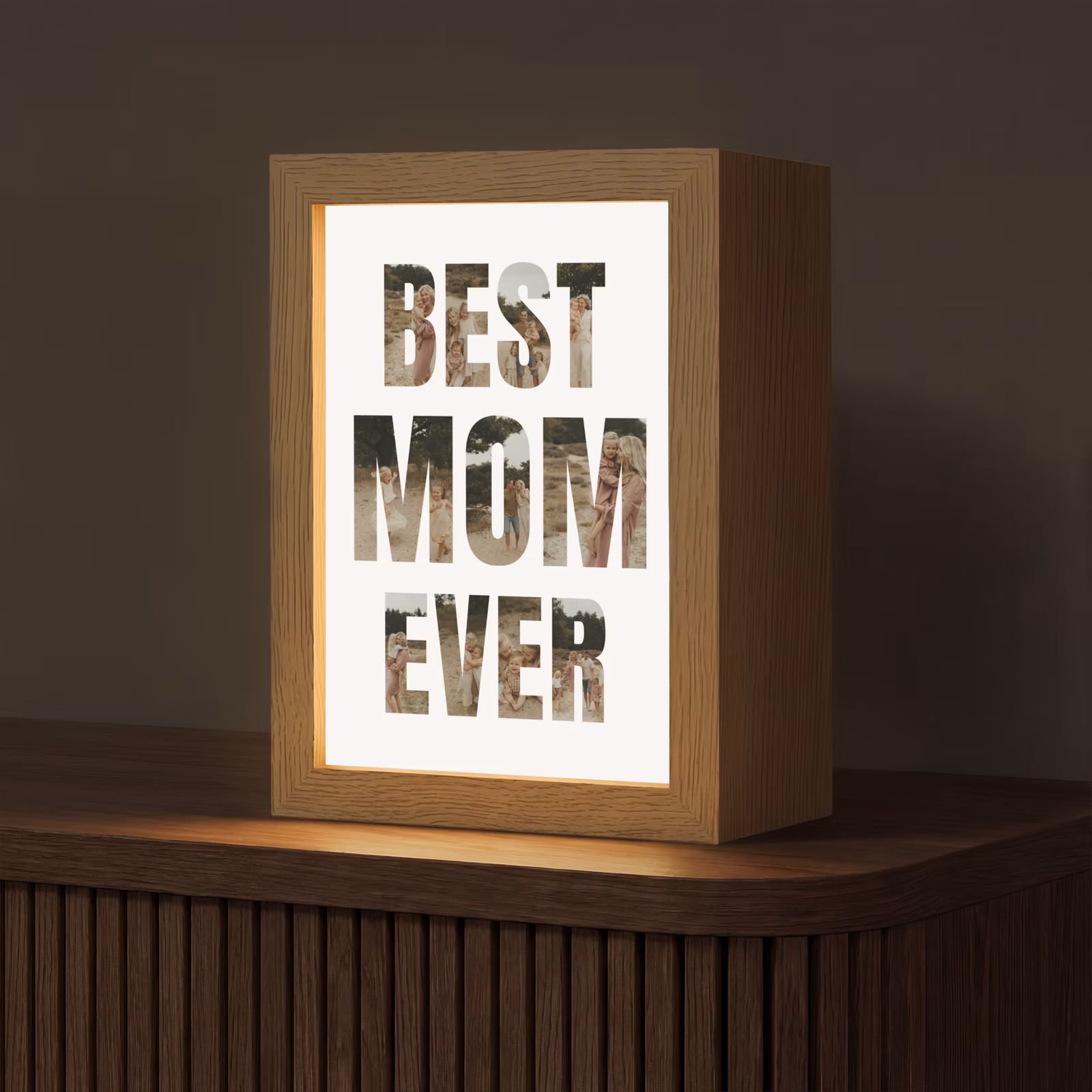 Gepersonaliseerde Lightbox - Best Mom Ever - Lettercollage — 1