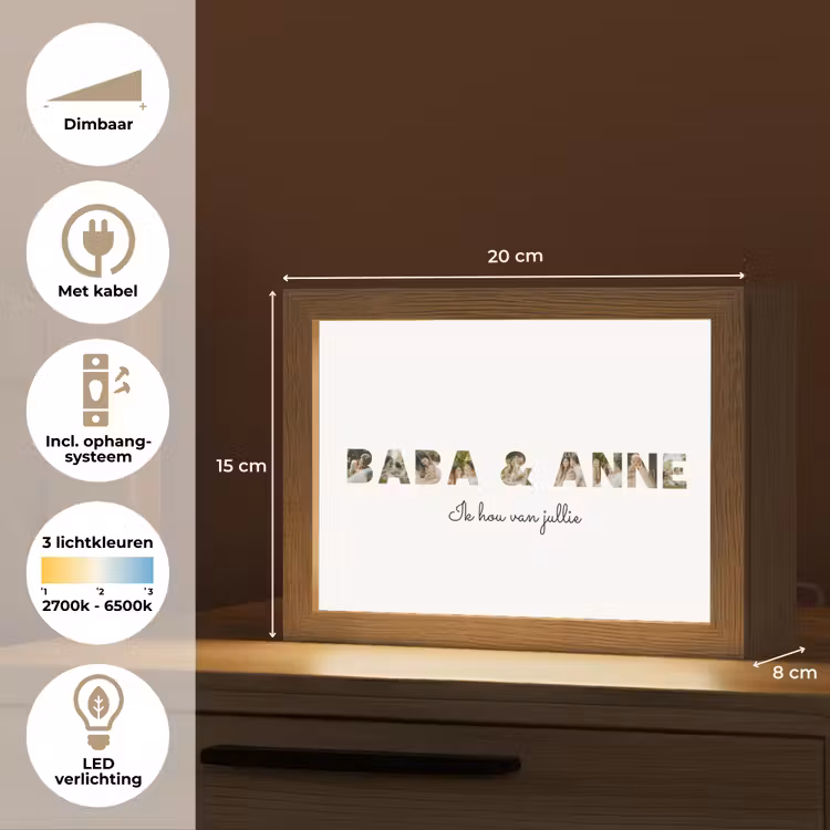 Gepersonaliseerd Lightbox - Baba & Anne - Lettercollage — 6