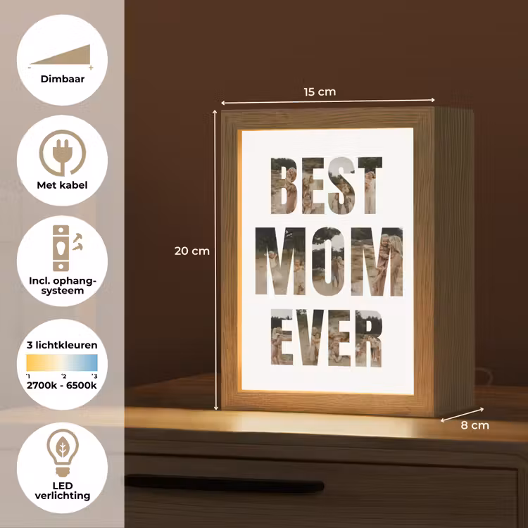 Gepersonaliseerde Lightbox - Best Mom Ever - Lettercollage — 7