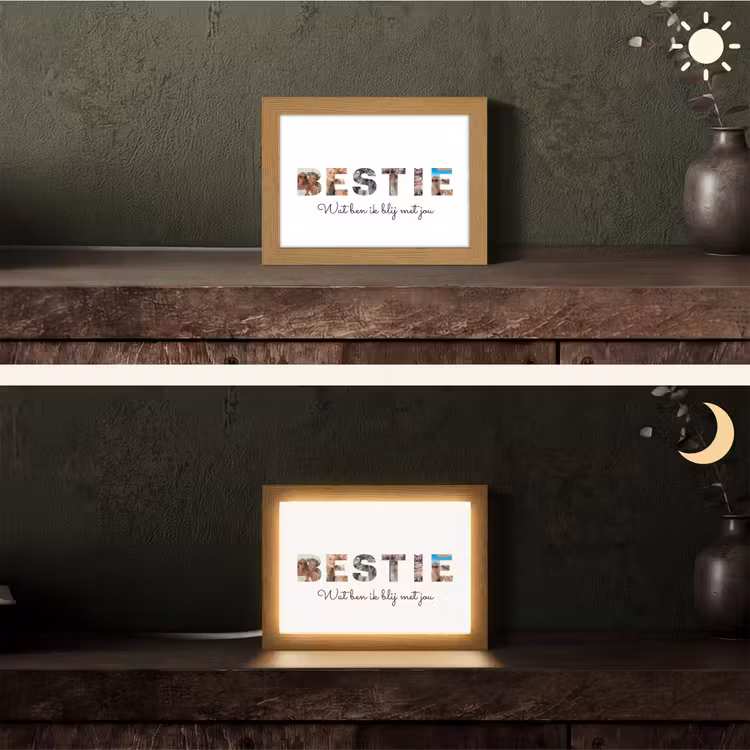 Gepersonaliseerd Lightbox - Bestie - Lettercollage — 5
