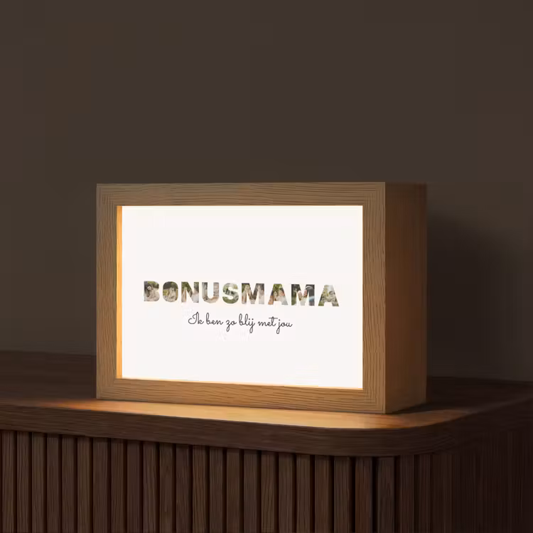 Gepersonaliseerd Lightbox - Bonusmama - Lettercollage — 1