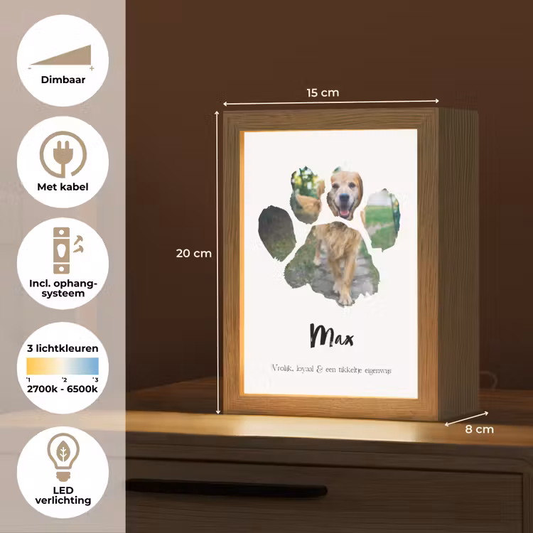 Gepersonaliseerde Lightbox - Dierenpootje - Fotocollage — 7