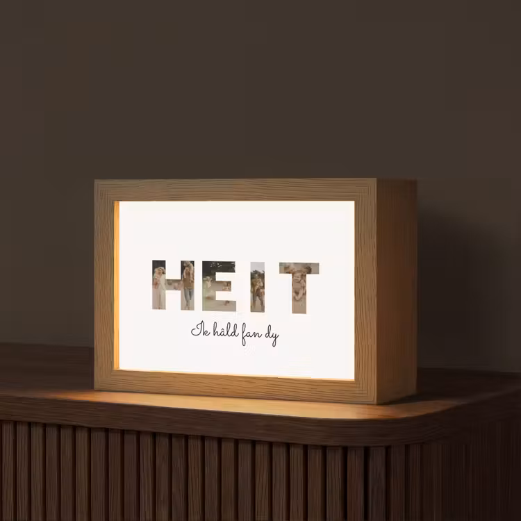 Gepersonaliseerd Lightbox - Heit - Lettercollage — 1