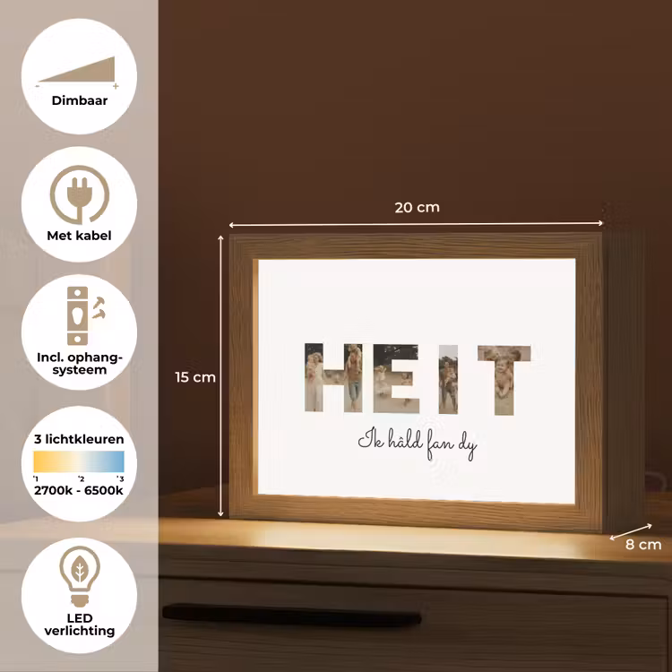Gepersonaliseerd Lightbox - Heit - Lettercollage — 6