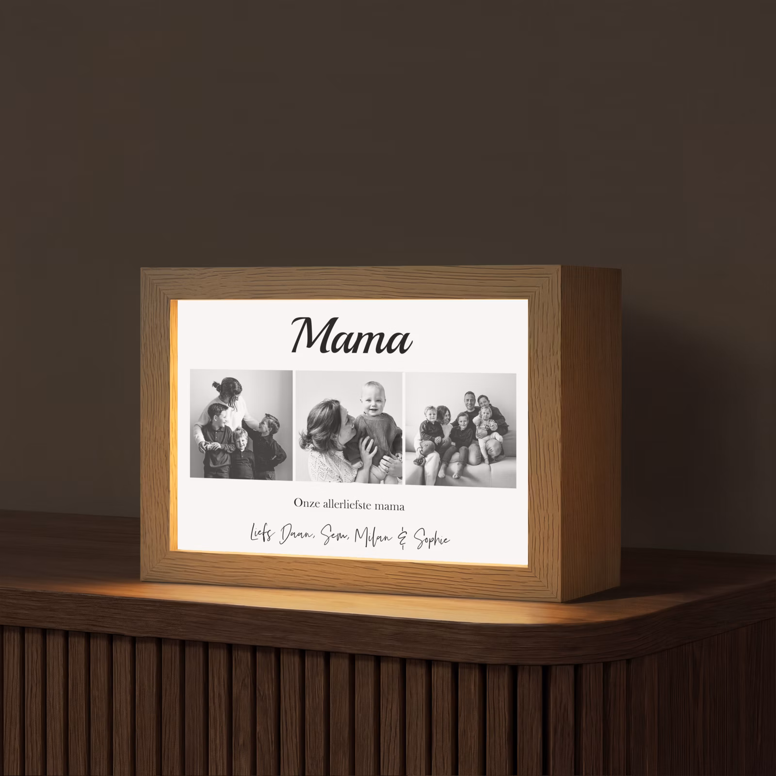 Gepersonaliseerde Lightbox - Mama - Fotocollage - 3 Foto's — 1