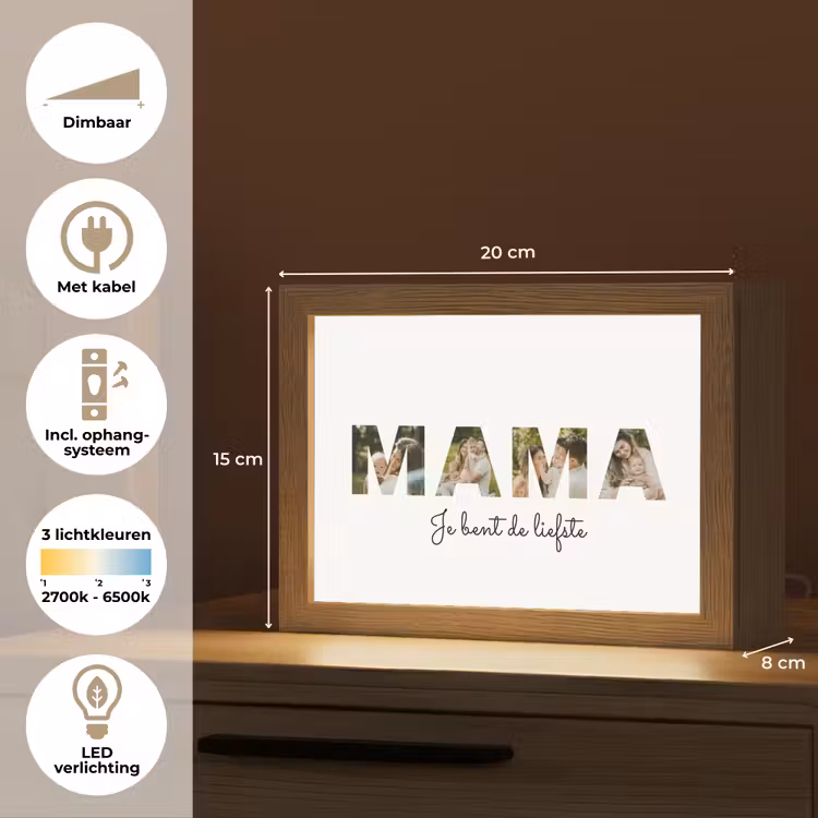 Gepersonaliseerd Lightbox - Mama - Lettercollage — 6