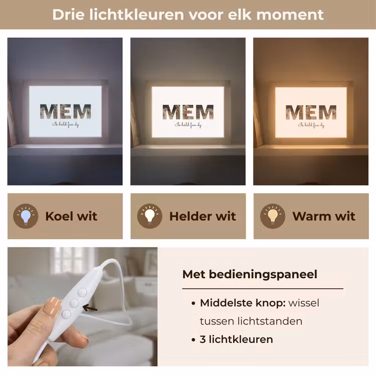 Gepersonaliseerd Lightbox - Mem - Lettercollage — 8