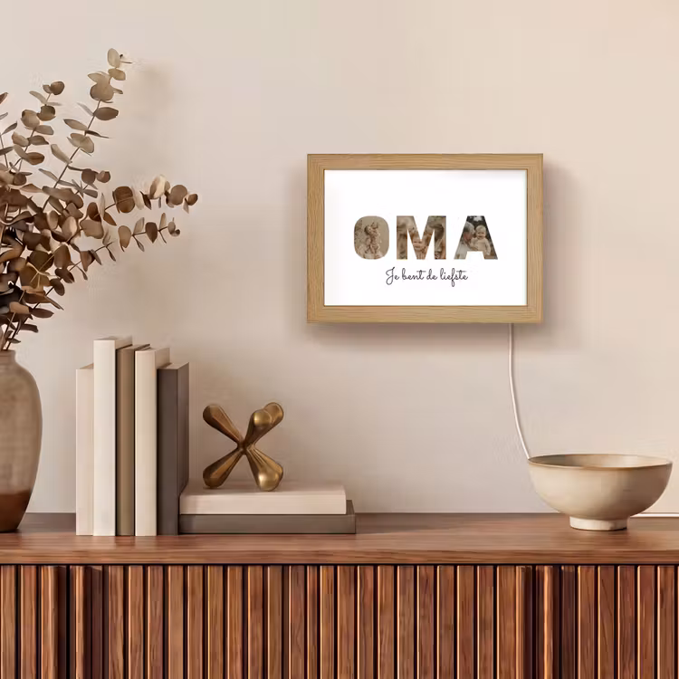 Gepersonaliseerd Lightbox - Oma - Lettercollage — 4