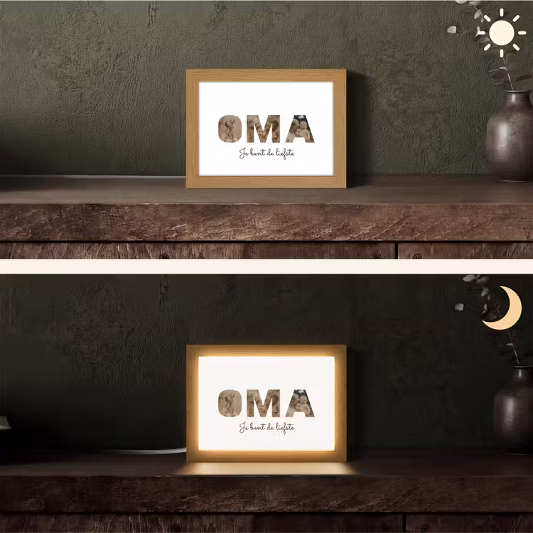 Gepersonaliseerd Lightbox - Oma - Lettercollage — 5