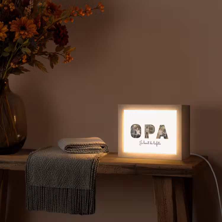 Gepersonaliseerd Lightbox - Opa - Lettercollage — 3