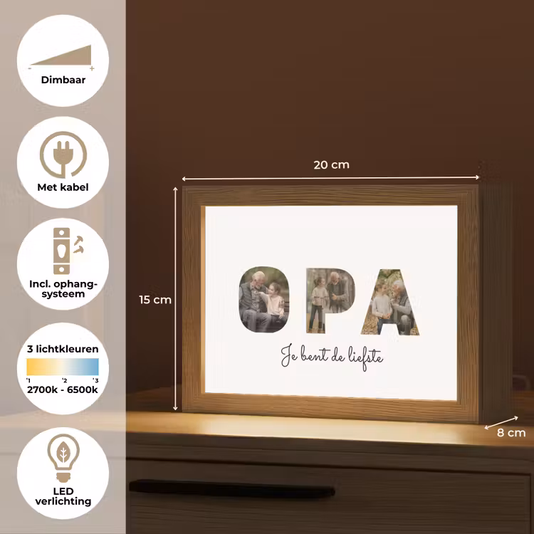 Gepersonaliseerd Lightbox - Opa - Lettercollage — 6