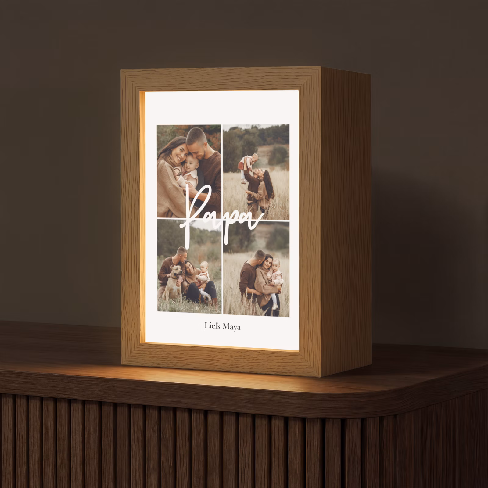 Gepersonaliseerde Lightbox - Papa Collage - 4 Foto's — 1