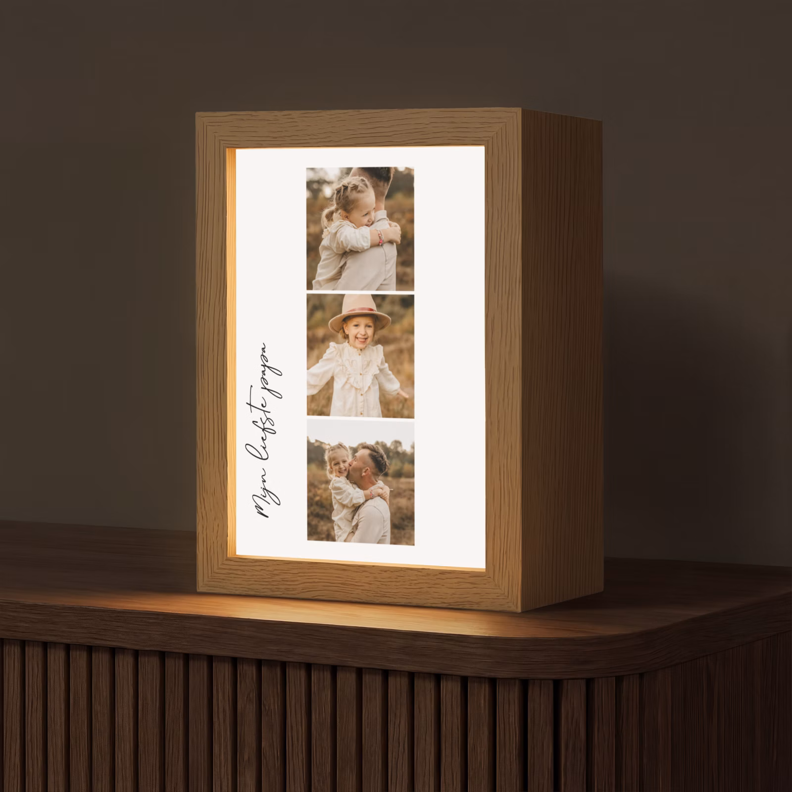 Gepersonaliseerde Lightbox - Verticale Fotocollage - 3 Foto's — 1