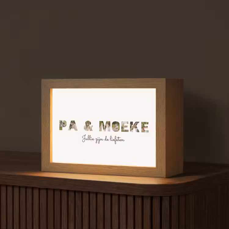 Gepersonaliseerd Lightbox - Pa & Moeke - Lettercollage — 1