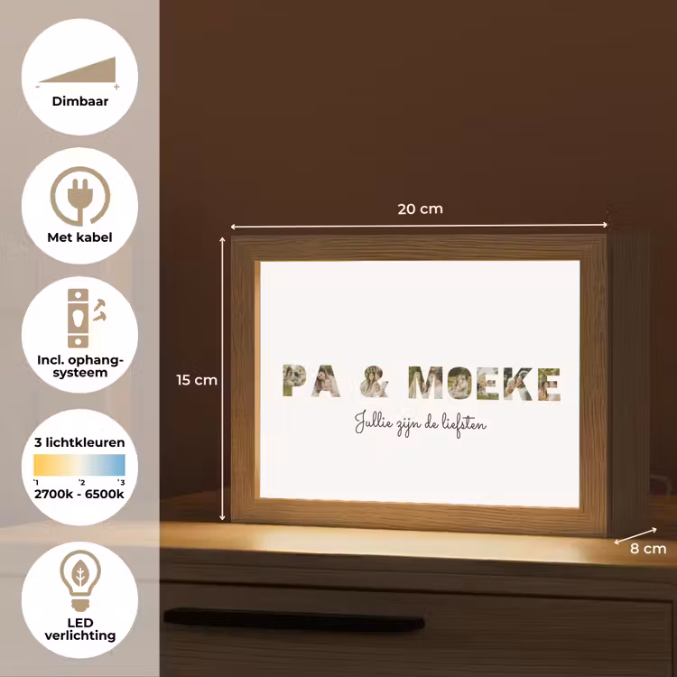 Gepersonaliseerd Lightbox - Pa & Moeke - Lettercollage — 6
