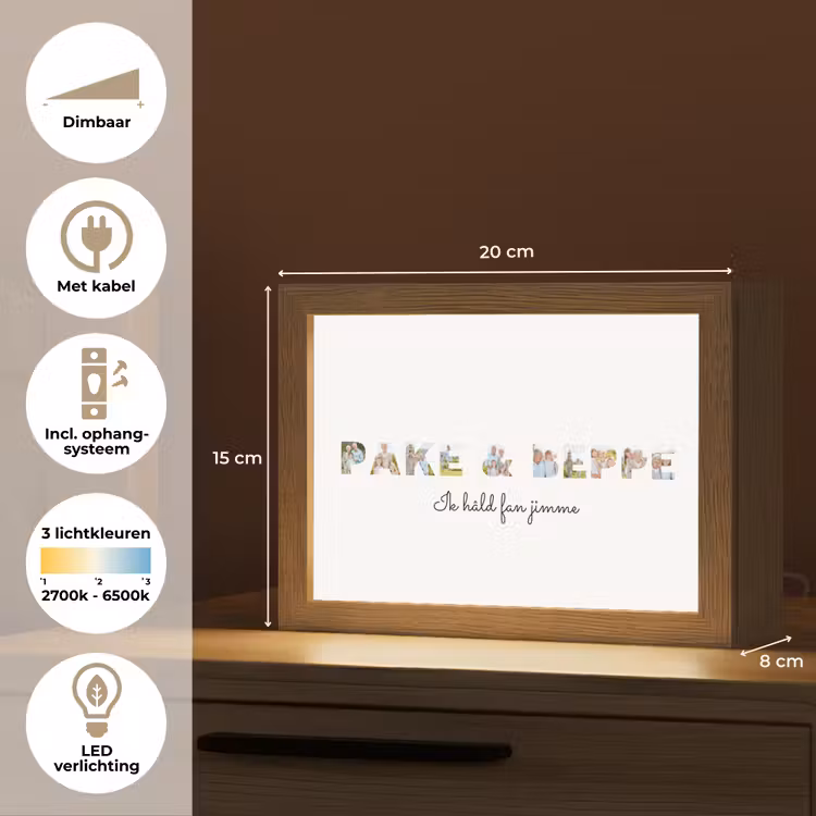 Gepersonaliseerd Lightbox - Pake & Beppe - Lettercollage — 6
