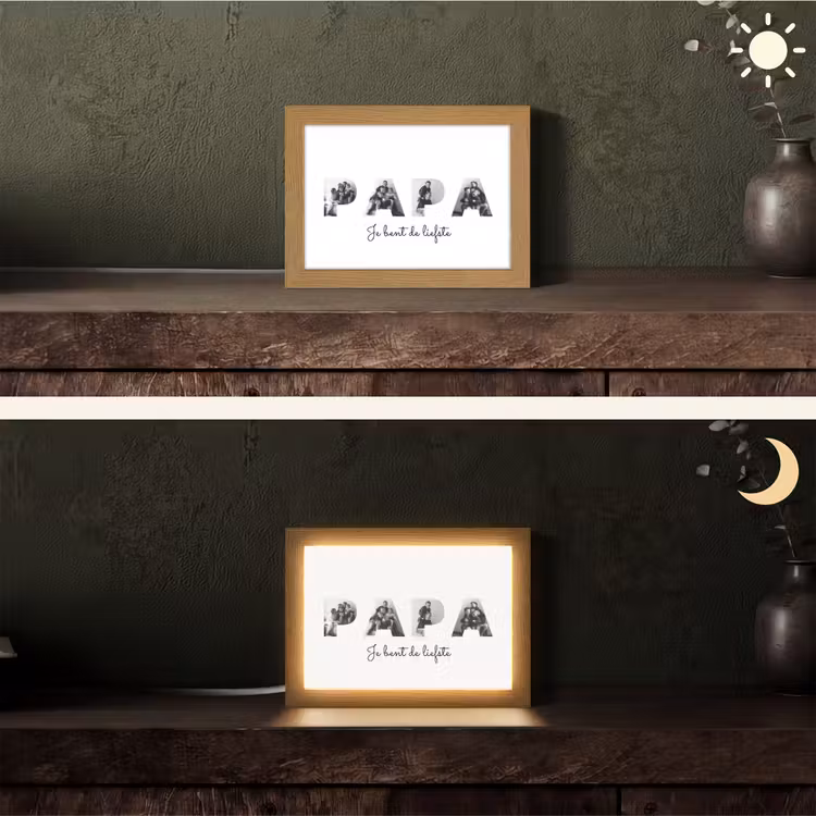 Gepersonaliseerd Lightbox - Papa - Lettercollage — 5