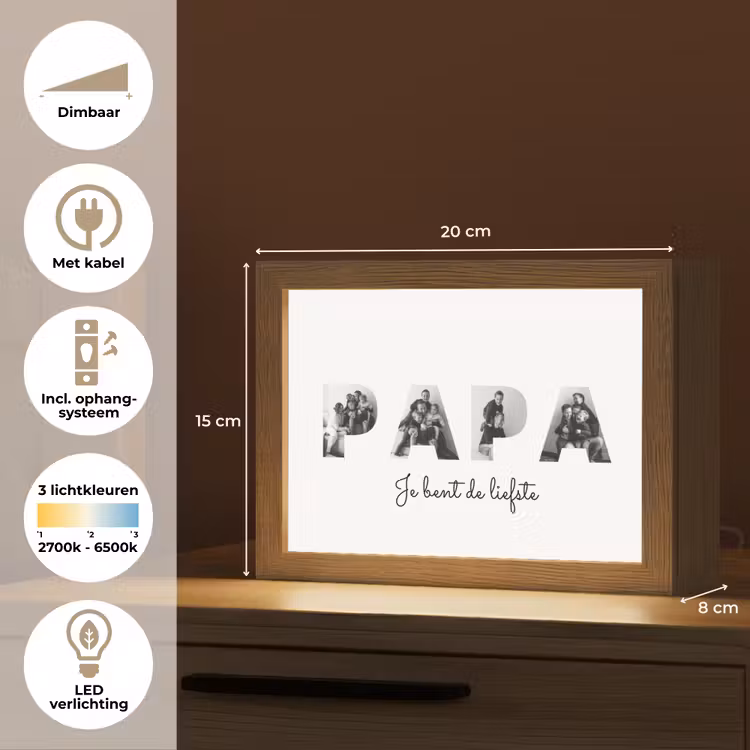Gepersonaliseerd Lightbox - Papa - Lettercollage — 6
