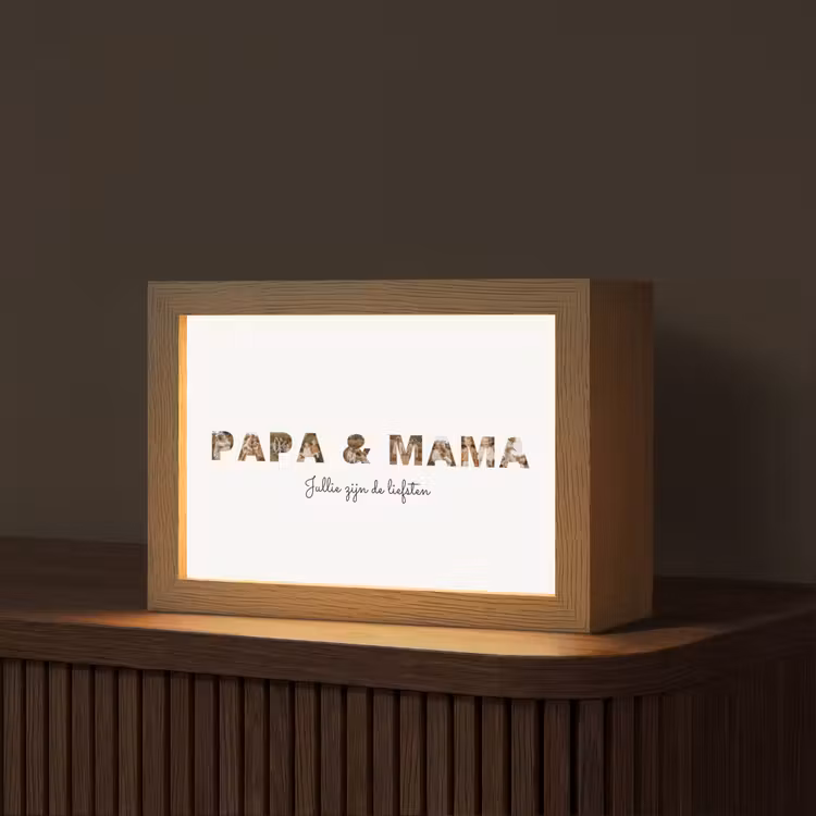 Gepersonaliseerd Lightbox - Papa & Mama - Lettercollage — 1