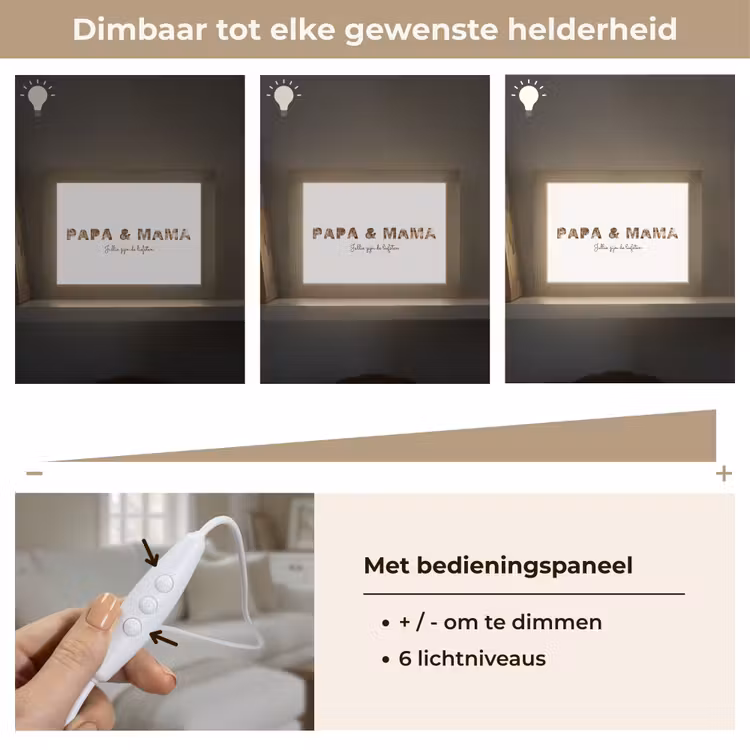 Gepersonaliseerd Lightbox - Papa & Mama - Lettercollage — 7