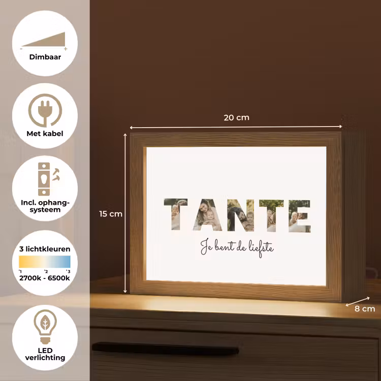 Gepersonaliseerd Lightbox - Tante - Lettercollage — 6